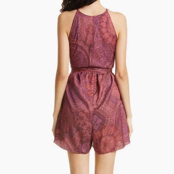 NWT Ted Baker Odesia Purple Pink Romper Print Wrap Front Size 8 - Picture 2 of 16